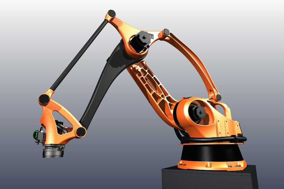 Mock up of robot arm for manufacturing.